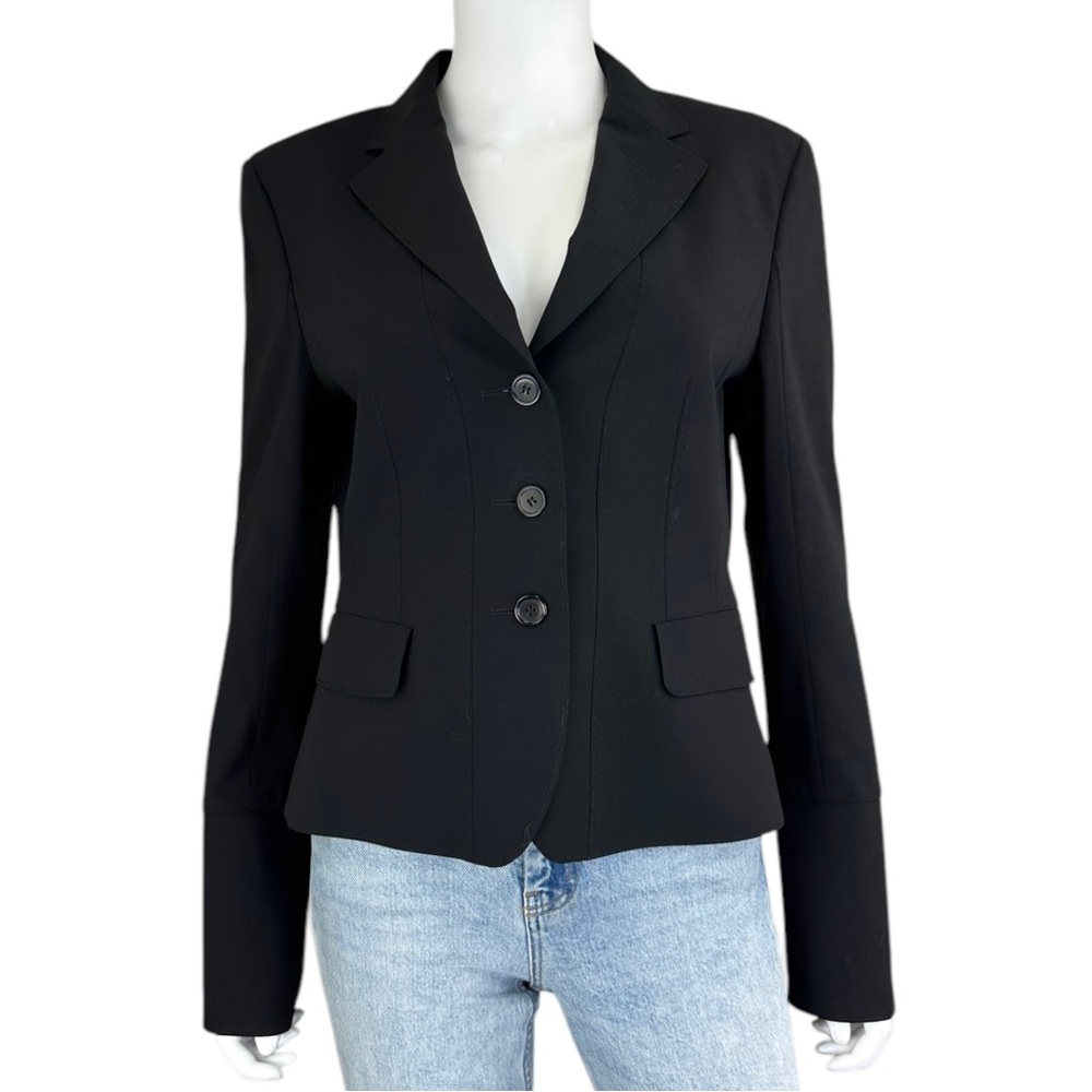 STRENESSE Black Split Cuff Blazer, Size 6 J0389
